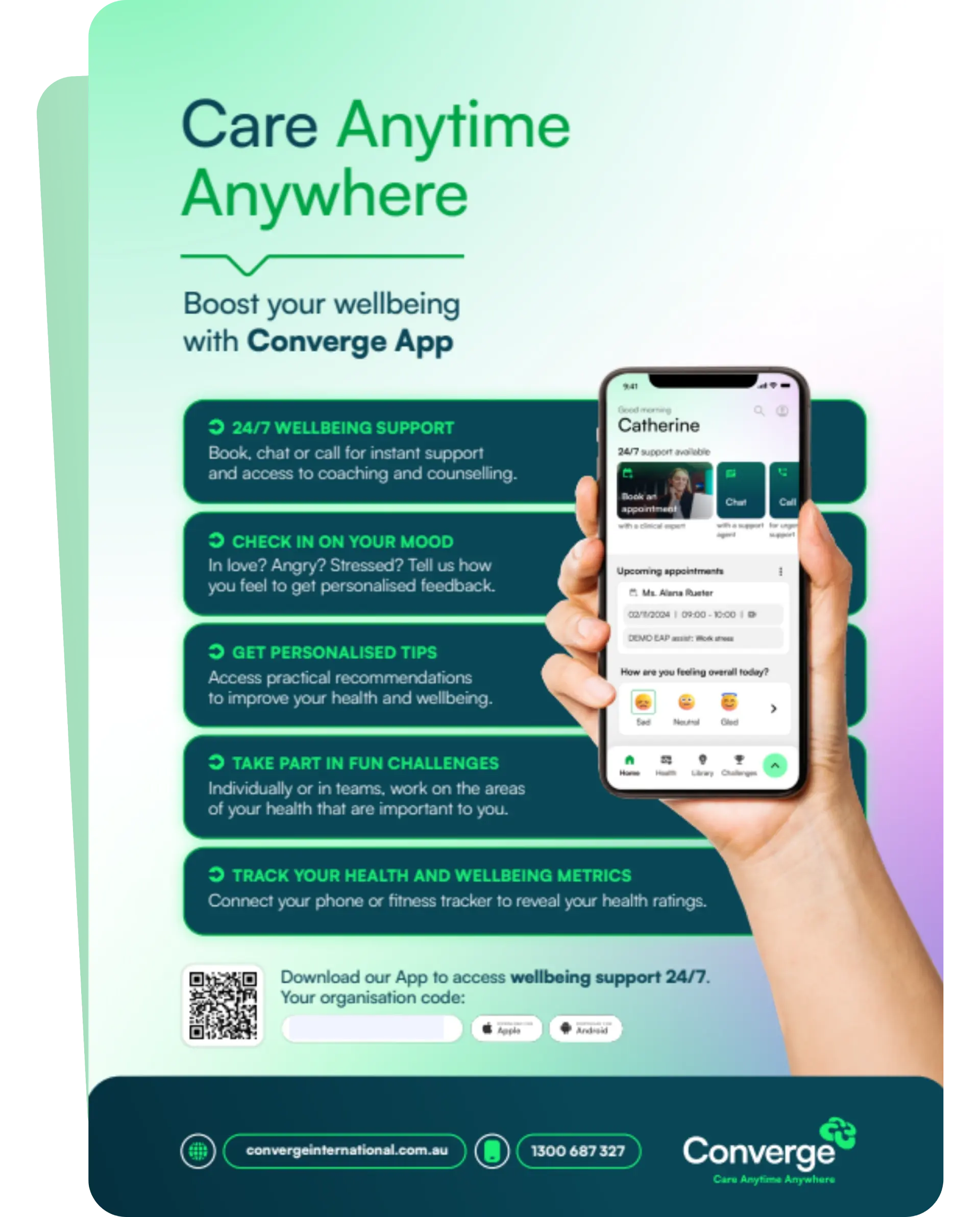 Converge App promotional flyer
