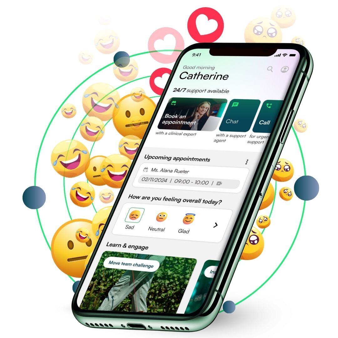 Converge App — Mood Check-in preview