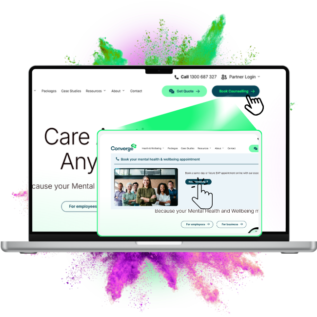 Wellbeing Portal access step 1 via Converge website