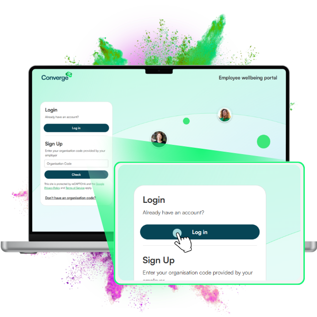 Wellbeing Portal login step